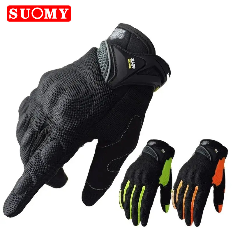 Motorcycle Gear Gloves - Suomy respirável dedo cheio corrida luvas