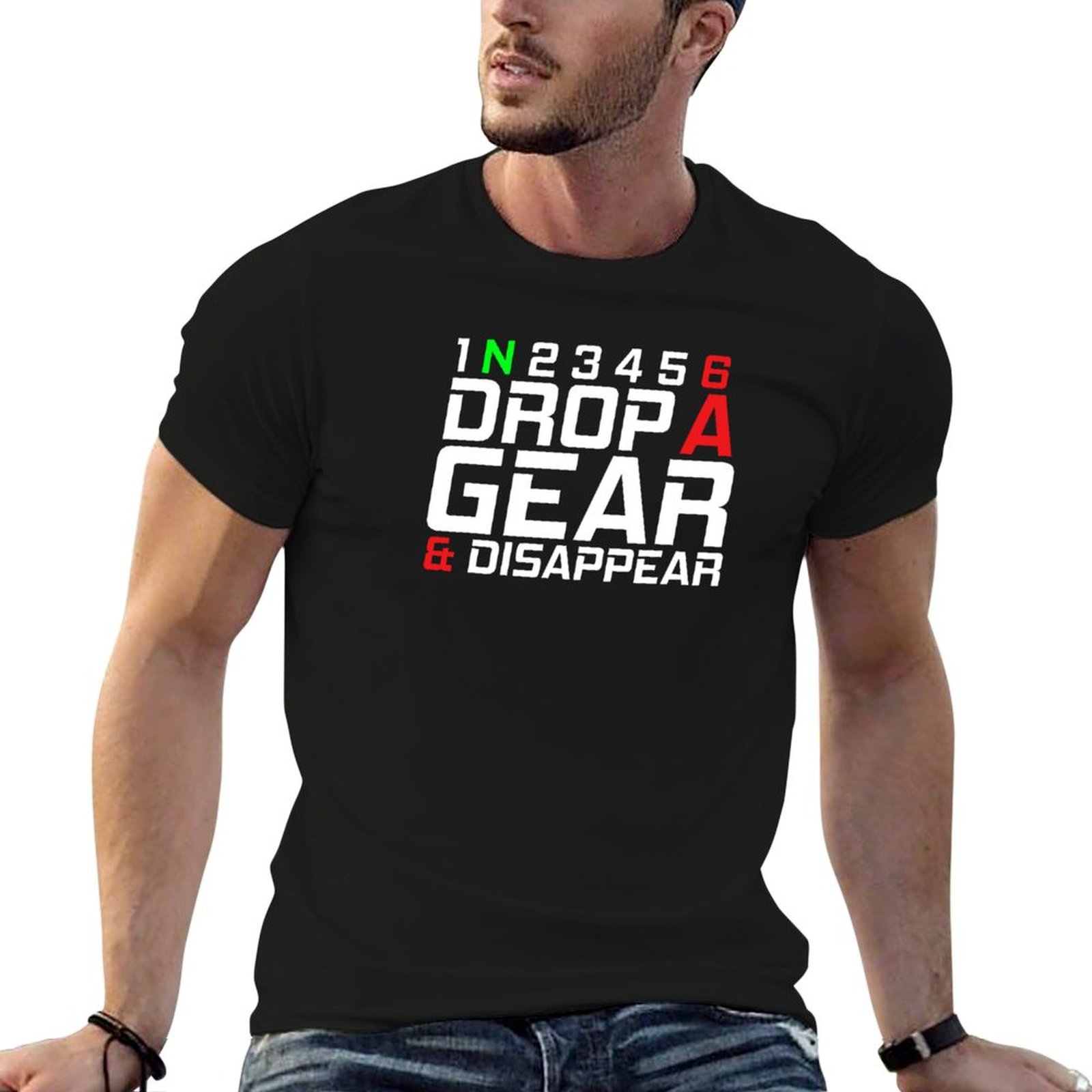 Motorcycle Gear Com - 1N23456 Camiseta Drop A Gear And