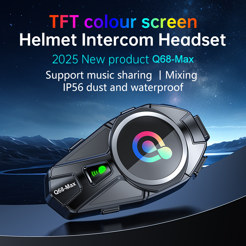 Intercom Headset Helmet - Q68 max motocicleta interfone capacete fone
