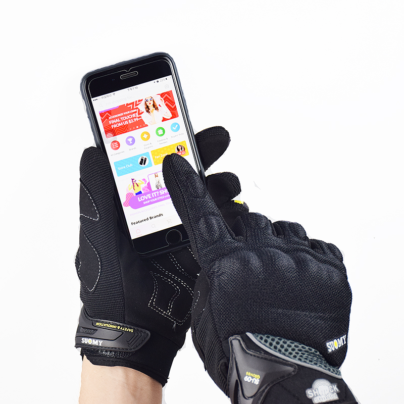 Suomy respirável dedo cheio co - Motorcycle Gear Gloves avaliação e preço