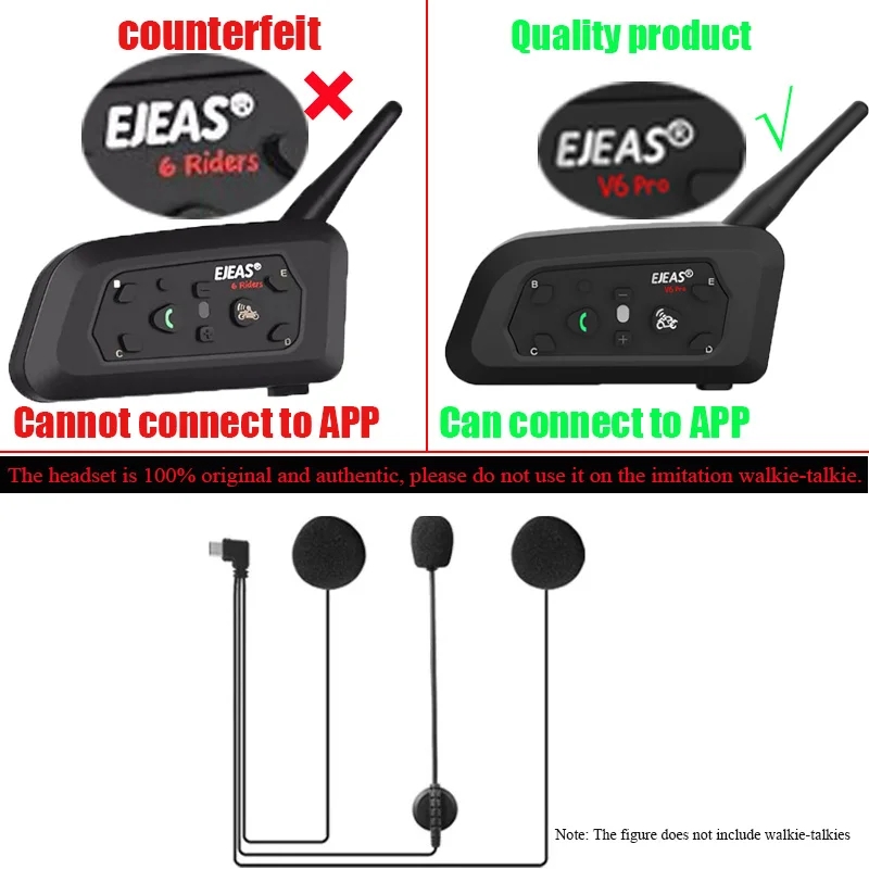Ejeas v6 pro + TYPE-C jack mic - Intercom Headset Helmet avaliação e preço