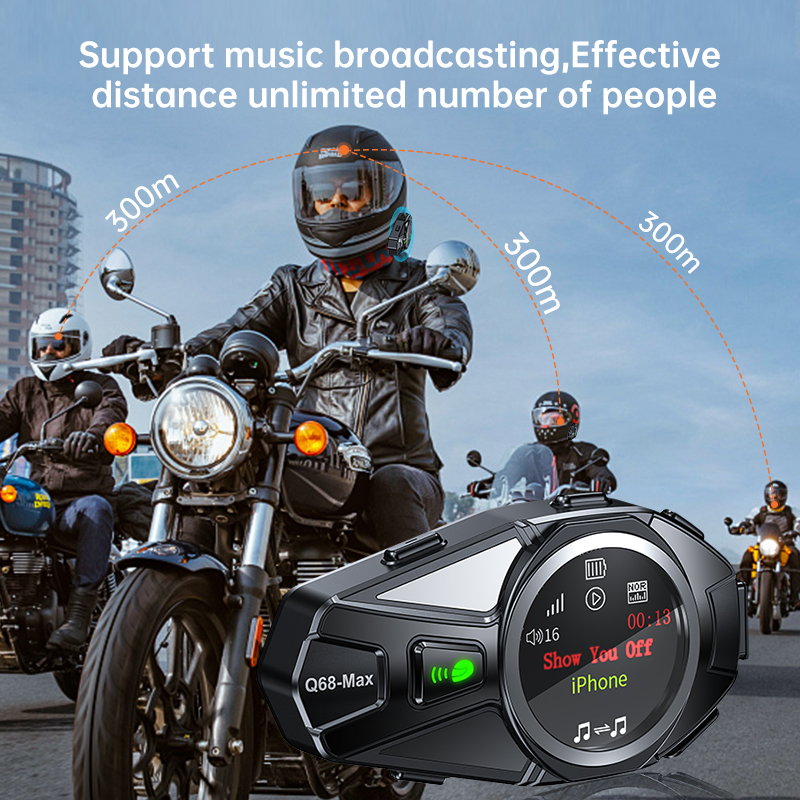 Q68 max motocicleta interfone  - Intercom Headset Helmet avaliação e preço