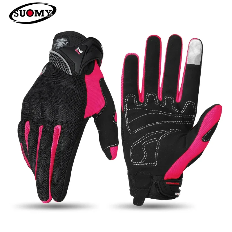 Suomy respirável dedo cheio co - Motorcycle Gear Gloves avaliação e preço